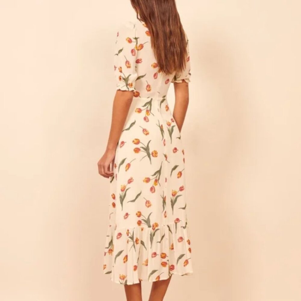 NWT Reformation RARE Nantes dress in Bianca tulip size 0 - Picture 8 of 10